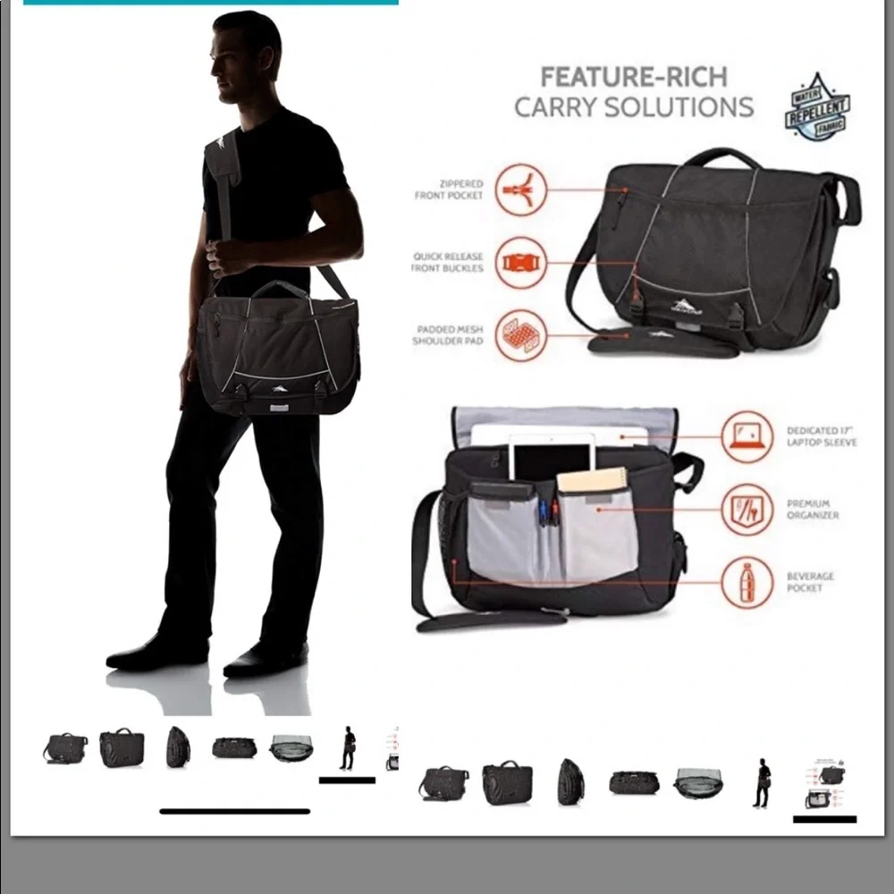 High Sierra Tank Messengar Bag 18 x 13.5 x 7 in.
